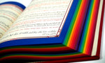 Le Saint Coran Rainbow (Arc-en-ciel) - Français/arabe avec transcription phonétique - Cuir Gris de luxe