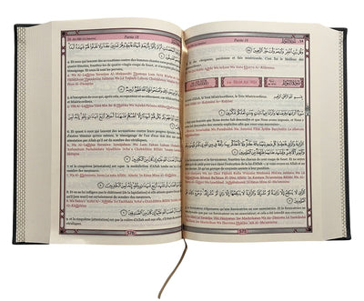 Le Saint Coran Arabe Avec Traduction En Langue Française - Blanc Doré Avec Arabesques Noires