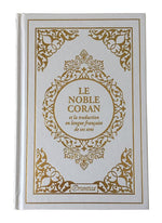 Le Noble Coran Bilingue Français/Arabe - Index Sourates - Edition Luxe Blanc Doré