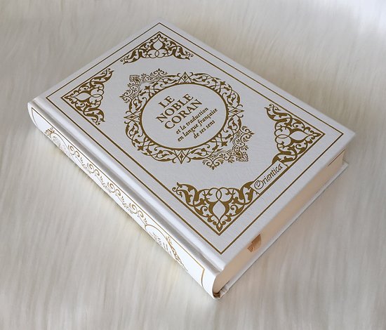 Le Noble Coran Bilingue Français/Arabe - Index Sourates - Edition Luxe Blanc Doré