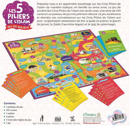 Les cinq (5) piliers de l'islam : Jeu de société musulman pour toute la famille à partir de 8 ans